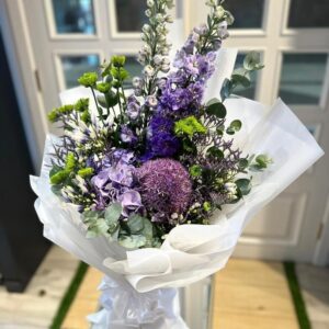 Bouquet fresh Delphinium with Hydrangea